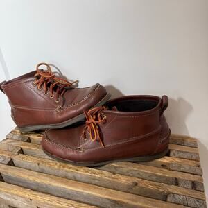 Vintage LL Bean Leather Outdoor Chukka Boots. Casual, Preppy, Waterproof 8.5 USA